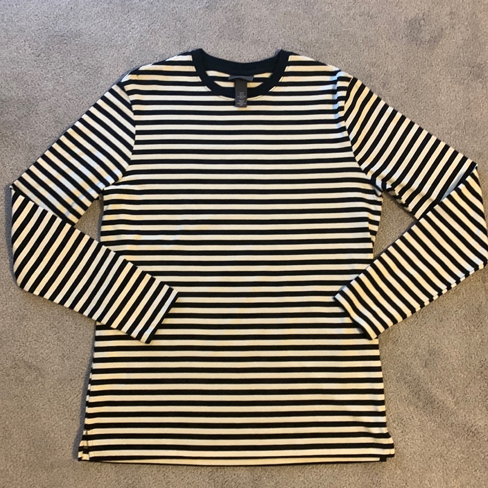 H&M Black and White Stripe Long Sleeve